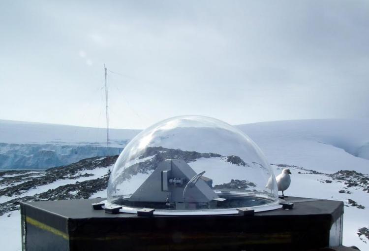 In 2010, an HAO-built Fabry-Perot interferometer was installed in Palmer Station, Antarctica (64S, 64W), with funding from the American Recovery and Reinvestment Act of 2009. The instrument measures upper-atmospheric winds by observing the Doppler shift of nightglow emissions. The wind measurements help scientists understand the cause of unusual patterns of the ionosphere like the Weddell Sea Anomaly, where the ionospheric density is greater at night than at day during the summer. The instrument filled a critical data gap.