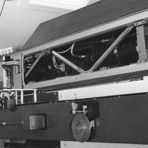 John Moore works on the Mk II Coronal Activity Monitor